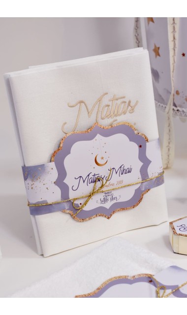 Trusou de botez pentru baieti cu praf de stele auriu, Twinkle Twinkle Little Star  9